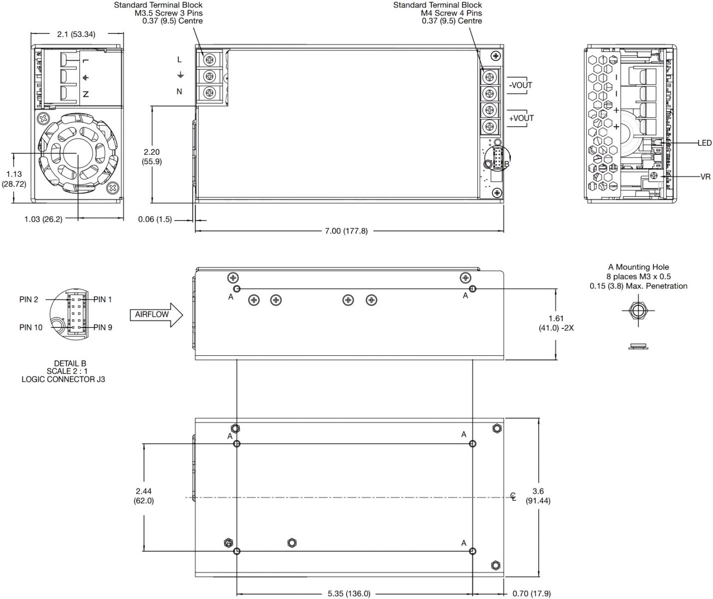 ספק כוח תעשייתי לשאסי XP POWER SHP350PS12